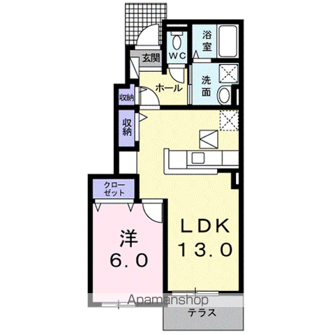 ディオーネ・ジ・エータ甲南(1LDK/1階)の間取り写真