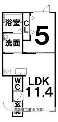 COURT SOLARIO(1LDK/1階)の間取り写真