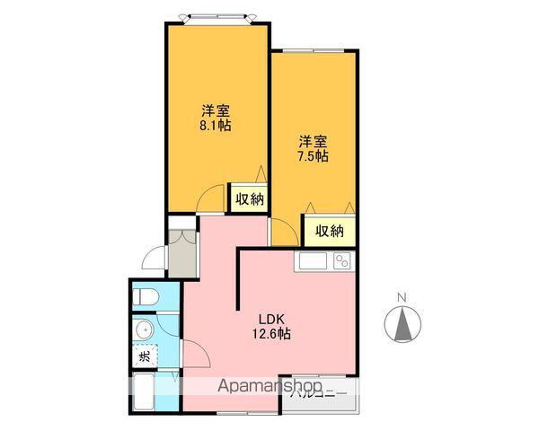 エクセルハイム(2LDK/1階)の間取り写真