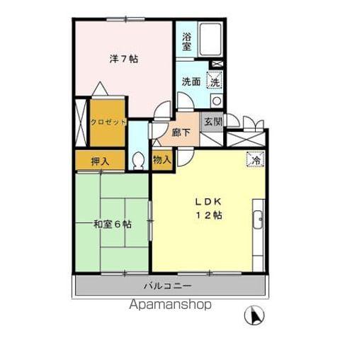 グリーンコート(2LDK/2階)の間取り写真