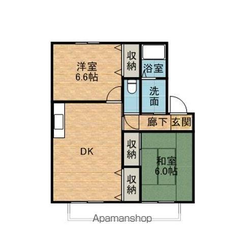 オーシャンビュー旭ヶ丘(3DK/2階)の間取り写真