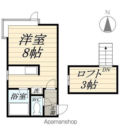 ツインコートB(ワンルーム/3階)の間取り写真