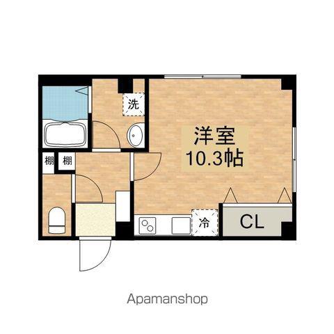 GOOD MOUNTAIN 上町(ワンルーム/3階)の間取り写真