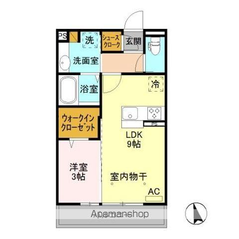 タウンコートⅡ八幡(1LDK/2階)の間取り写真