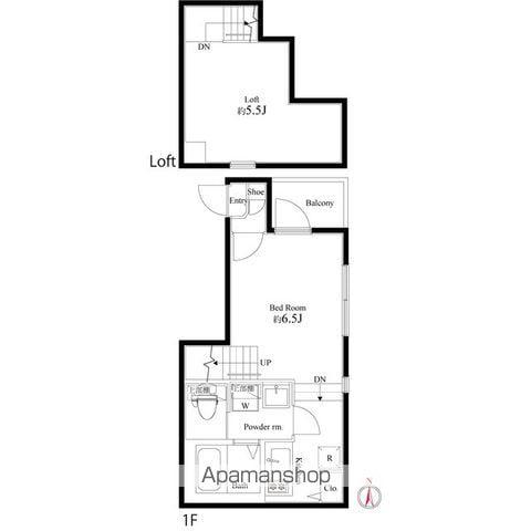 タウンフィールドⅠ(ワンルーム/1階)の間取り写真