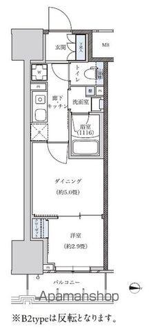 パークアクシス新栄(1DK/9階)の間取り写真
