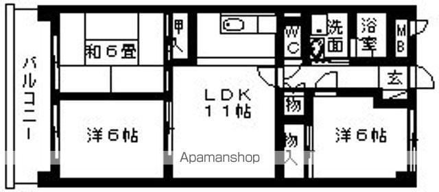 フローラルハイツ澤田(3LDK/4階)の間取り写真