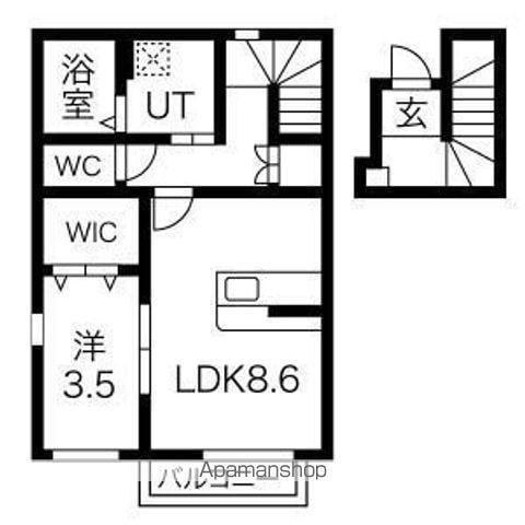 MAISON RUINART(1LDK/2階)の間取り写真
