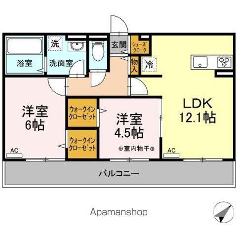 DーROOM香住ヶ丘Ⅱ(2LDK/2階)の間取り写真