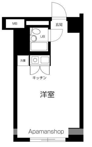 パラシオン高輪(ワンルーム/2階)の間取り写真