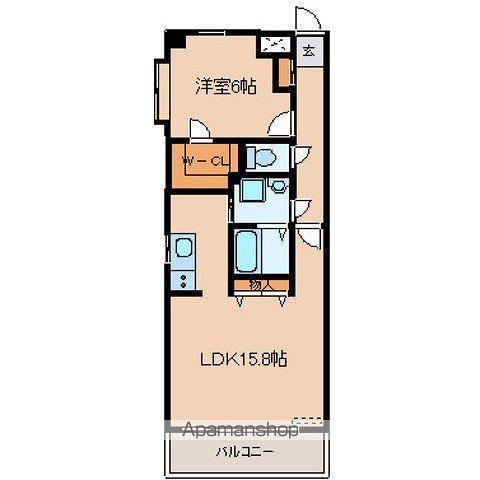 ウィングロード上北台(1LDK/2階)の間取り写真