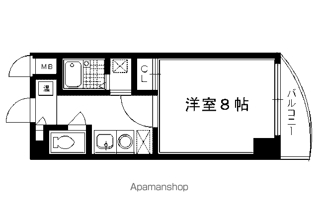 GATO D.M北山(1K/4階)の間取り写真