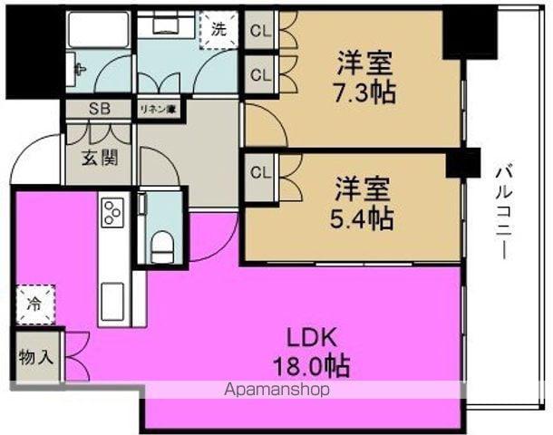 グランドメゾン新梅田タワー THE CLUB RESIDENCE(2LDK/27階)の間取り写真