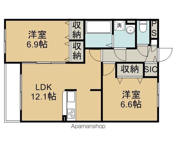 アムールサンドエルⅢ(2LDK/1階)の間取り写真