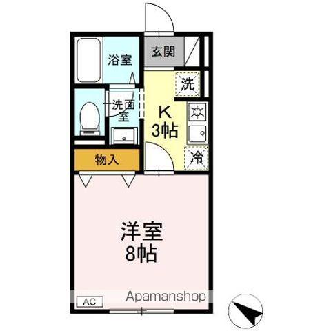 第三麦秀閣 A(1K/1階)の間取り写真