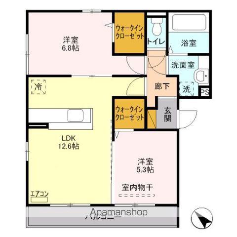 アミティエ Ⅰ(2LDK/2階)の間取り写真