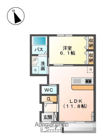 グロリアスHIRO(1LDK/1階)の間取り写真