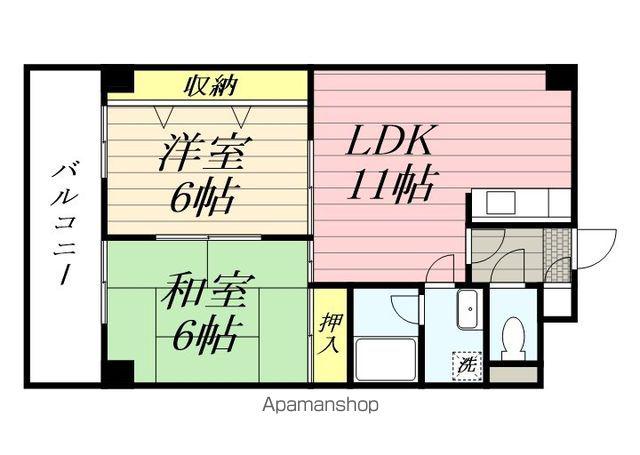 リバティー館(2LDK/4階)の間取り写真