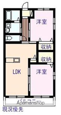 ウィルハイムⅡ(2LDK/2階)の間取り写真
