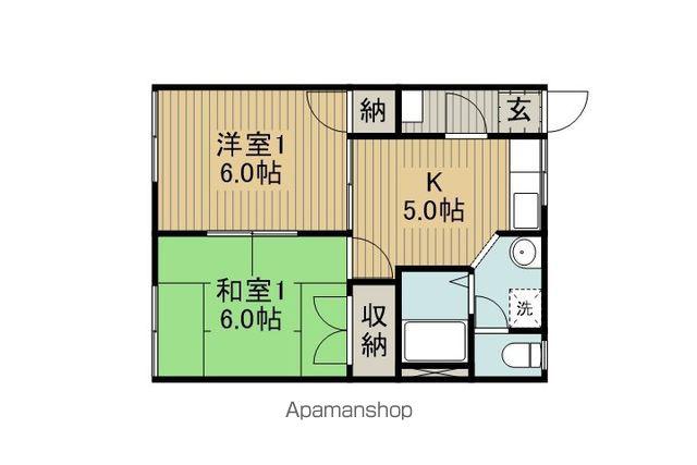 林の峯ハイツ(2K/1階)の間取り写真