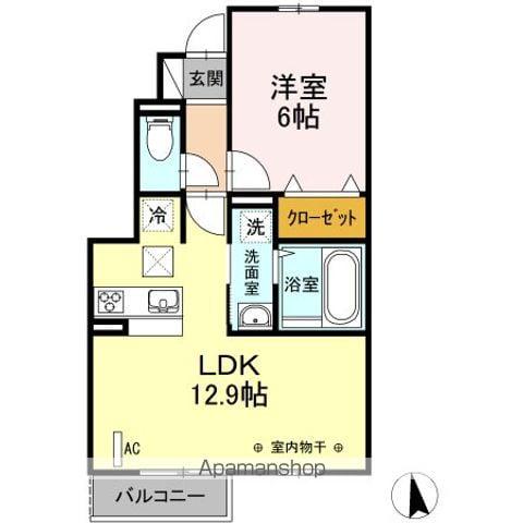 アムール(1LDK/1階)の間取り写真