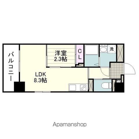 ウェルブライト加治屋(1LDK/5階)の間取り写真