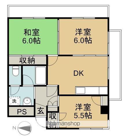パークマンションアイワ(3DK/3階)の間取り写真