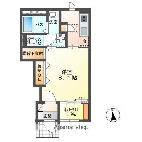 ブランシュ・フルール鹿嶋(1K/1階)の間取り写真