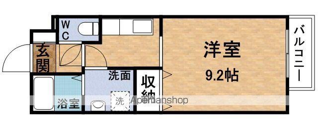 ハイトピア神戸北2(1K/1階)の間取り写真