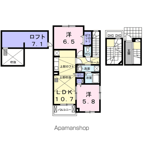 セントリーパーク(2LDK/3階)の間取り写真