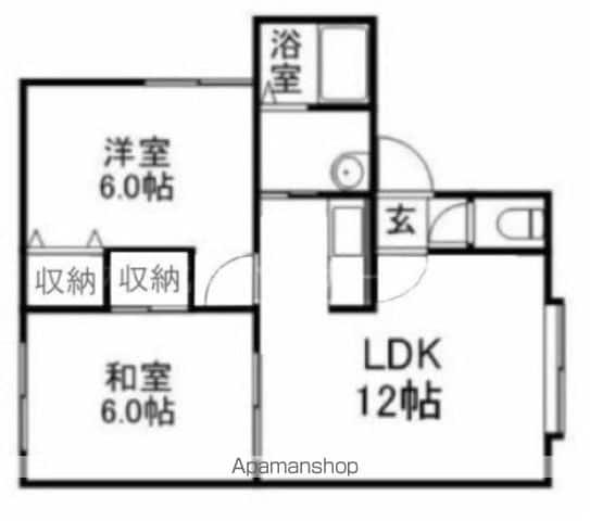 フラッツ平岸(2LDK/2階)の間取り写真