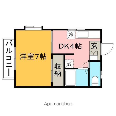 サンフラワーマンション第2(1K/1階)の間取り写真