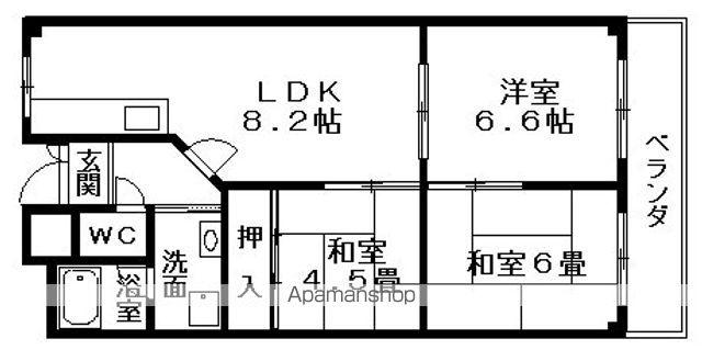 ソシアルハイツ(3LDK/2階)の間取り写真