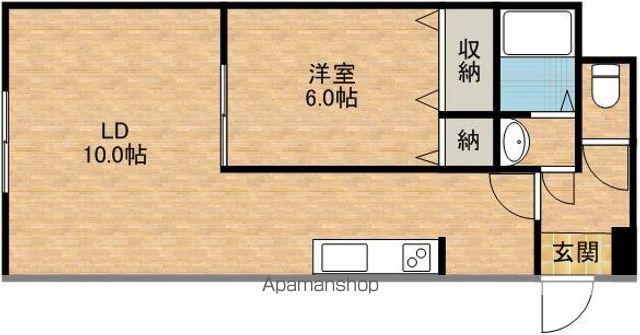 棒屋第6下池ハイツ(1LDK/1階)の間取り写真