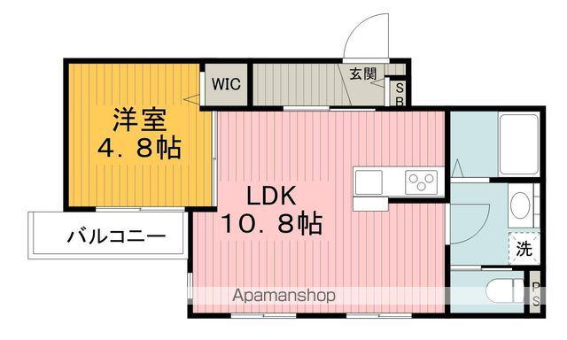 レジデンスシーズ2(1LDK/1階)の間取り写真