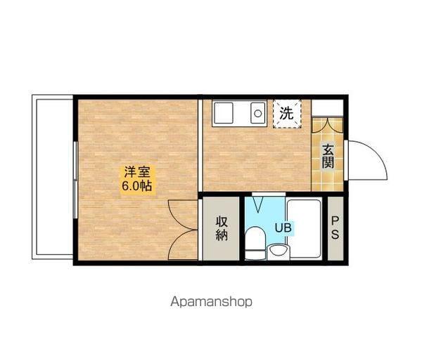 瀬川ビル(ワンルーム/1階)の間取り写真