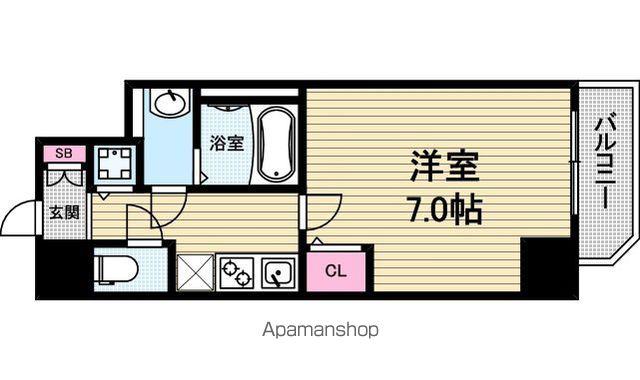 ララプレイス大阪城ウェステン(1K/14階)の間取り写真