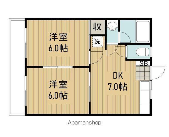 メゾンヨネザワ(2DK/2階)の間取り写真