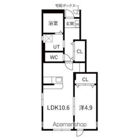 フロンティア(1LDK/1階)の間取り写真