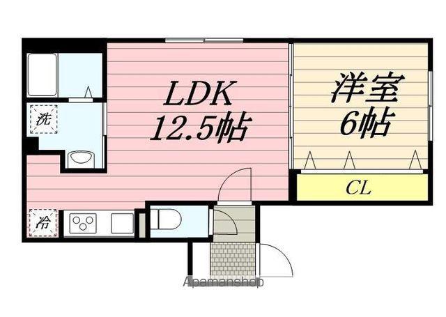 クラリス麻生Ⅱ(1LDK/1階)の間取り写真