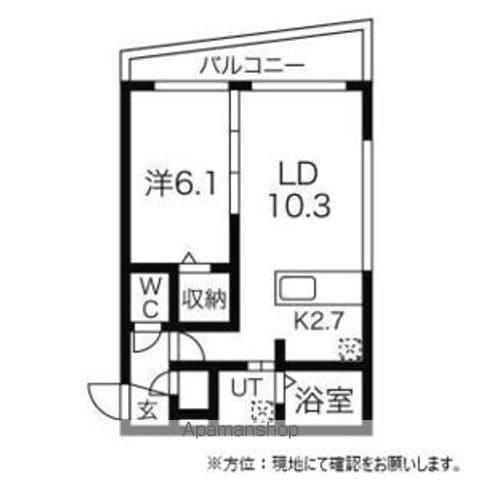 ガーデンテラスN17(1LDK/4階)の間取り写真