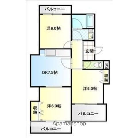 サンファミリア長久手Ⅰ(3DK/2階)の間取り写真