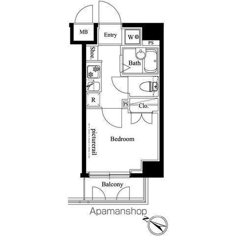 ヴェルト横濱石川町Ⅱ(1K/7階)の間取り写真