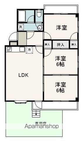 ハイレジデンスK B棟(3LDK/1階)の間取り写真
