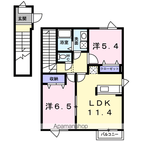 ブリーズヴィラ(2LDK/2階)の間取り写真