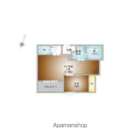 REGALEST守山III(1LDK/1階)の間取り写真