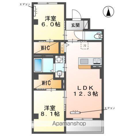 流山市駒木マンション(2LDK/3階)の間取り写真