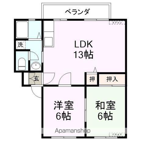 パブリックハイム東琴芝(2LDK/2階)の間取り写真