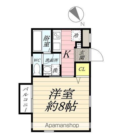 アムールシュシュⅡ(ワンルーム/2階)の間取り写真