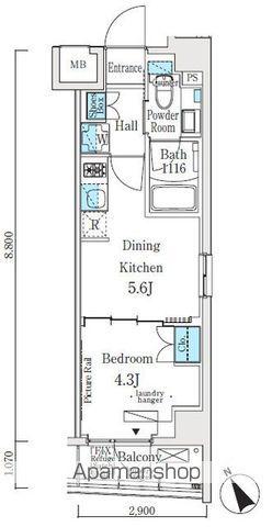 ソラニテ馬込(1DK/5階)の間取り写真